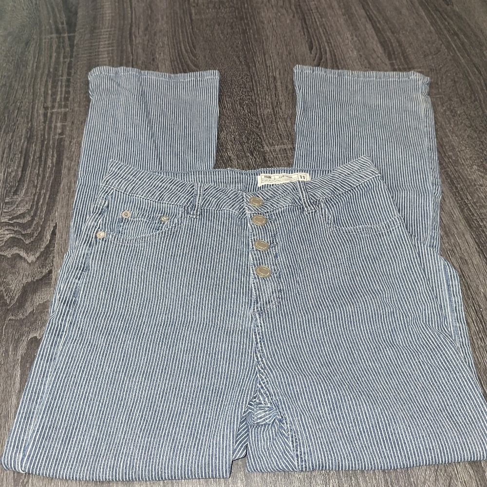 Blue & White Striped Jeans- Juniors Sz 11